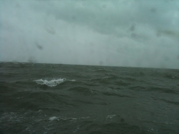 A cold wind, and a lumpy sea - slight to moderate in nautical terms.