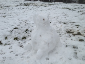  . . and instead of a snow man, a snow bunny.
